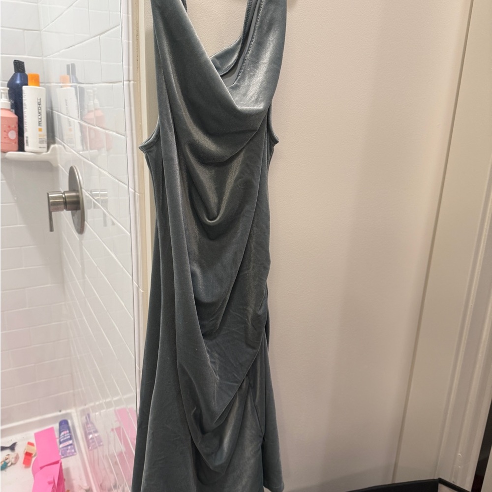 Old Navy Slate Draped One-Shoulder Mini Dress